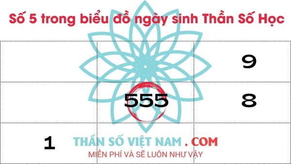 Số 5 xuất hiện 3 lần trong biểu đồ ngày sinh là người rất cá tính 